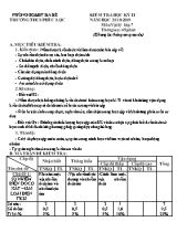 Đề kiểm tra học kỳ II môn Vật lý Lớp 7 - Năm học 2018-2019 - Trường THCS Phúc Lộc (Có đáp án)